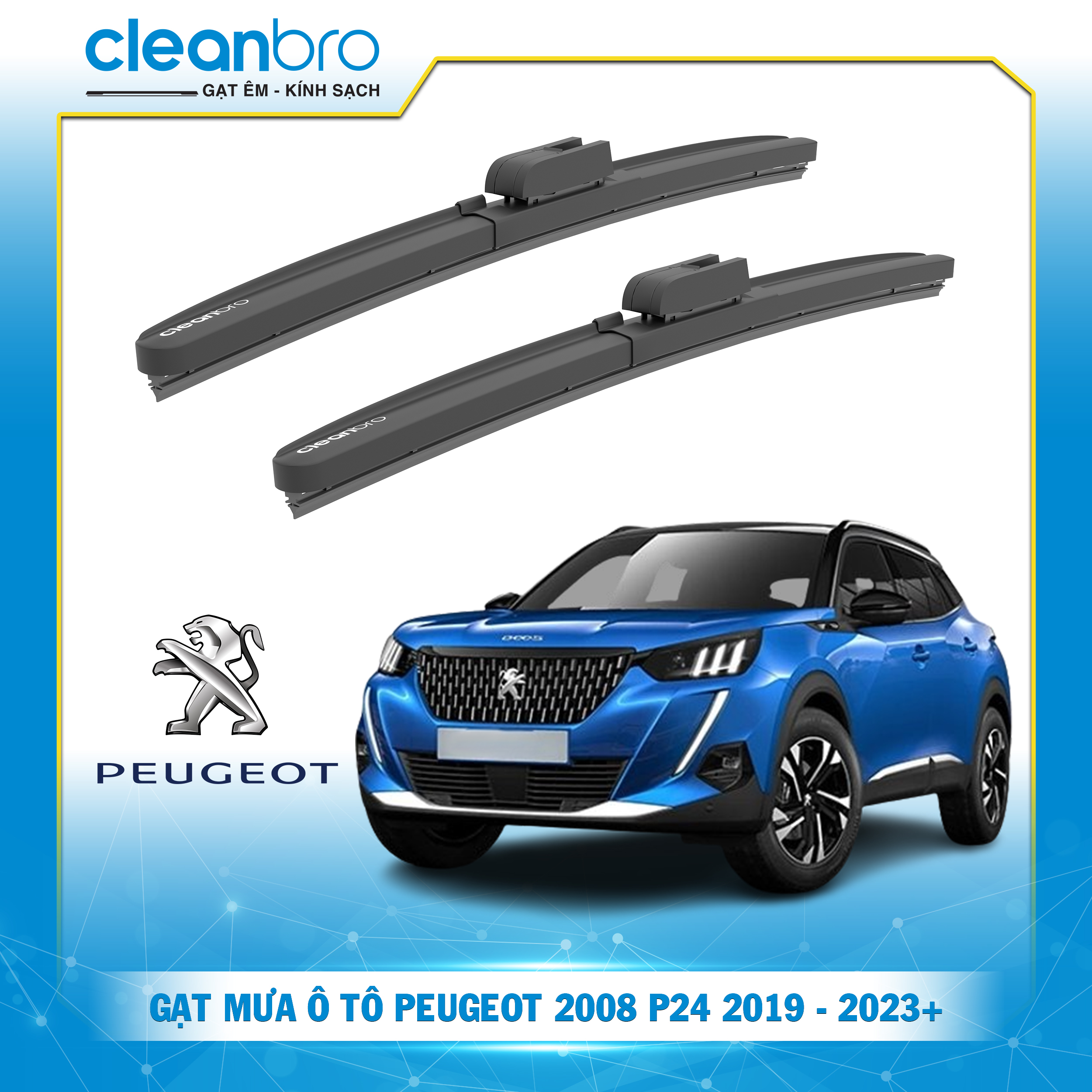 Gạt mưa ô tô hiệu ứng lá sen  Peugeot 2008 P24 [2019-2023+]